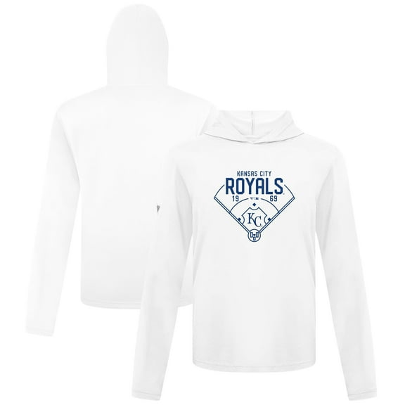 Men's Levelwear  White Kansas City Royals Anthem Home Field Pullover Hoodie