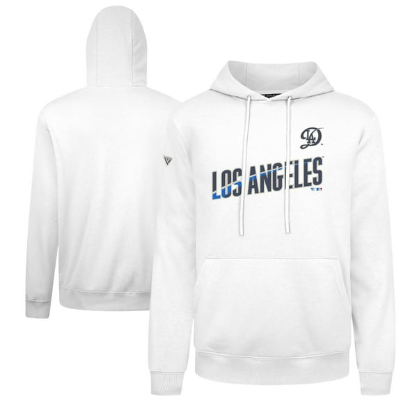 Men's Levelwear  White Los Angeles Dodgers City Connect Podium Core Logo Pullover Hoodie