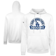 Mens Levelwear White Los Angeles Dodgers Podium Banner Arch Hoodie