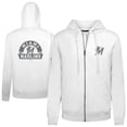 thumbnail image 1 of Men's Levelwear White Miami Marlins Podium Chenille Logo Full-Zip Hoodie, 1 of 3