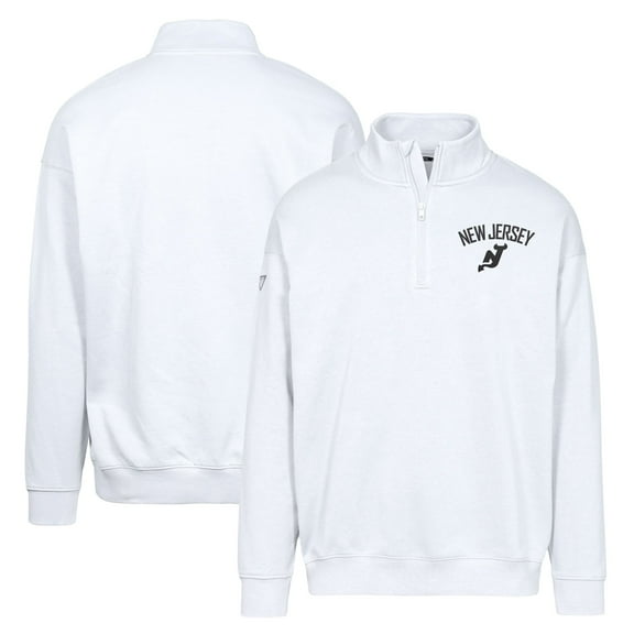 Men's Levelwear White New Jersey Devils Murray City Capsule Quarter-Zip Sweatshirt