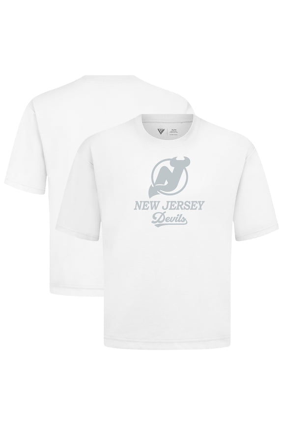 Men's Levelwear  White New Jersey Devils Shadow Surge Luxe Signature Knit T-Shirt
