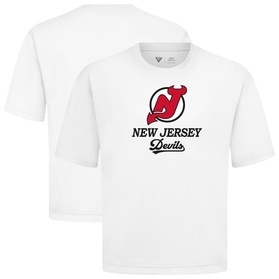 Men's Levelwear White New Jersey Devils Team Surge Luxe Signature Knit T-Shirt