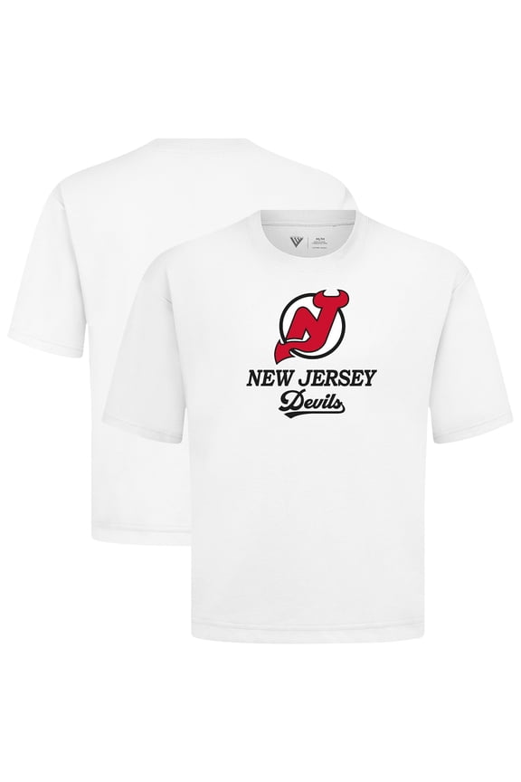 Men's Levelwear White New Jersey Devils Team Surge Luxe Signature Knit T-Shirt