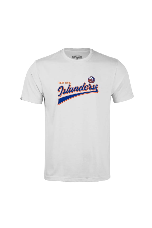 Men's Levelwear White New York Islanders Richmond Retro Script T-Shirt