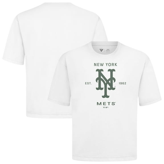 Men's Levelwear White New York Mets Crossway Oversized Luxe Signature Knit T-Shirt