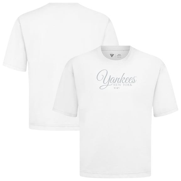 Men's Levelwear White New York Yankees Ethereal Oversized Luxe Signature Knit T-Shirt
