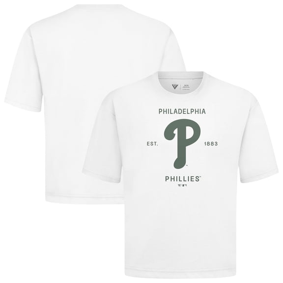 Men's Levelwear White Philadelphia Phillies Crossway Oversized Luxe Signature Knit T-Shirt