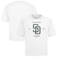 thumbnail image 1 of Men's Levelwear White San Diego Padres Crossway Oversized Luxe Signature Knit T-Shirt, 1 of 3