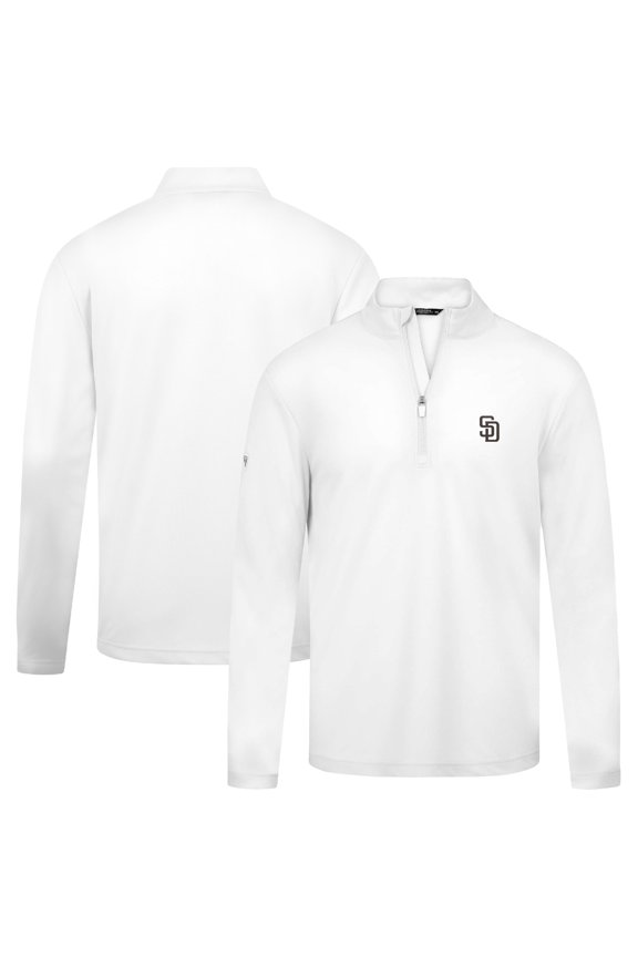 Men's Levelwear White San Diego Padres Heron Insignia 2.0 Quarter-Zip Jacket