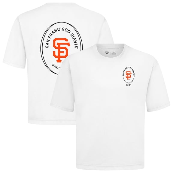 Men's Levelwear White San Francisco Giants Register Oversized Luxe Signature Knit T-Shirt