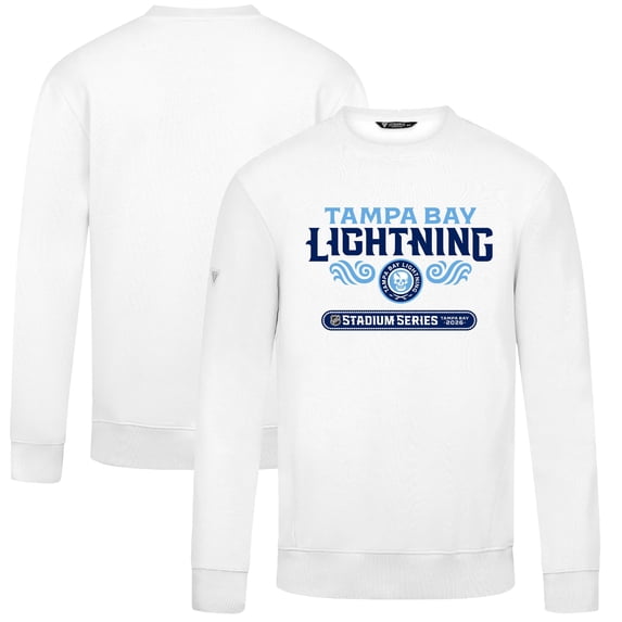 Men's Levelwear White Tampa Bay Lightning 2026 NHL Stadium Series Zane Stacked Sweatshirt