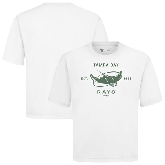 Men's Levelwear White Tampa Bay Rays Crossway Oversized Luxe Signature Knit T-Shirt