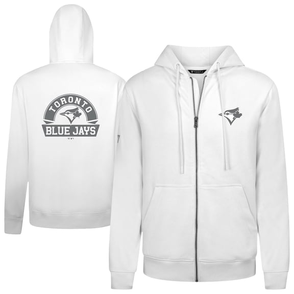 Men's Levelwear White Toronto Blue Jays Podium Banner Arch Full-Zip Hoodie