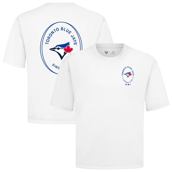 Men's Levelwear White Toronto Blue Jays Signet Oversized Luxe Signature Knit T-Shirt