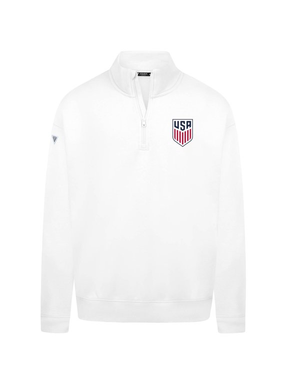 Men's Levelwear White USMNT Murray Quarter-Zip Sweatshirt