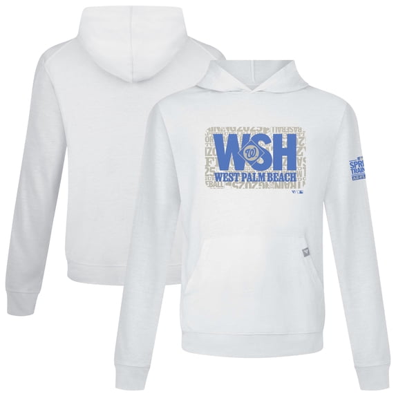Men's Levelwear White Washington Nationals 2025 Spring Training Relay Pullover Hoodie