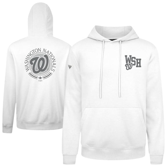 Men's Levelwear White Washington Nationals Podium Grain Hoodie