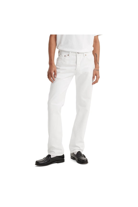 Men's 501 Optic Daisy White Original Fit Rigid Denim Jeans - 00501-0651 42W x 30L  US