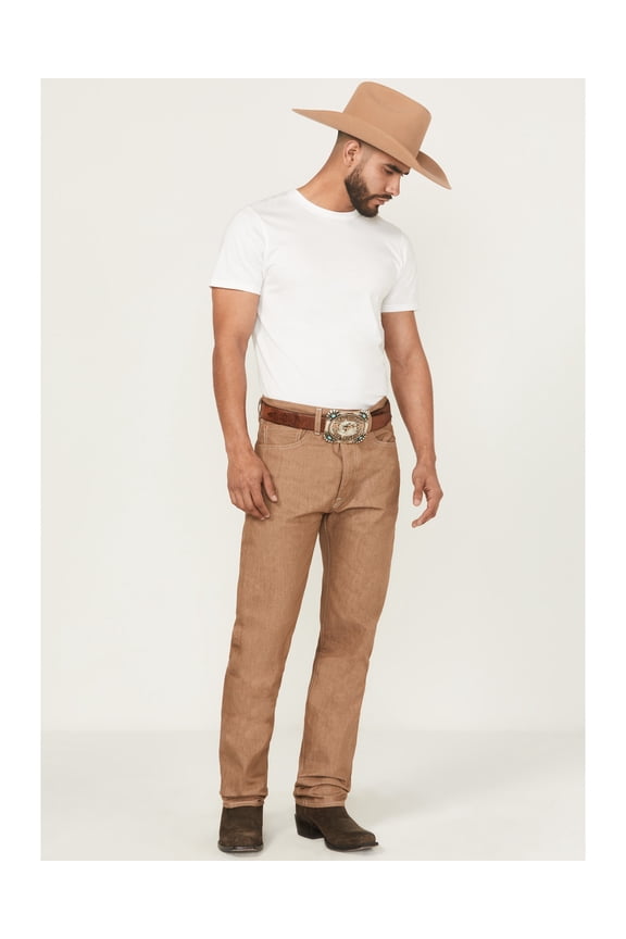 Men's 501&Reg; Original Shrink-To-Fit&Trade; Straight Rigid Denim Jeans Beige 38W x 30L US