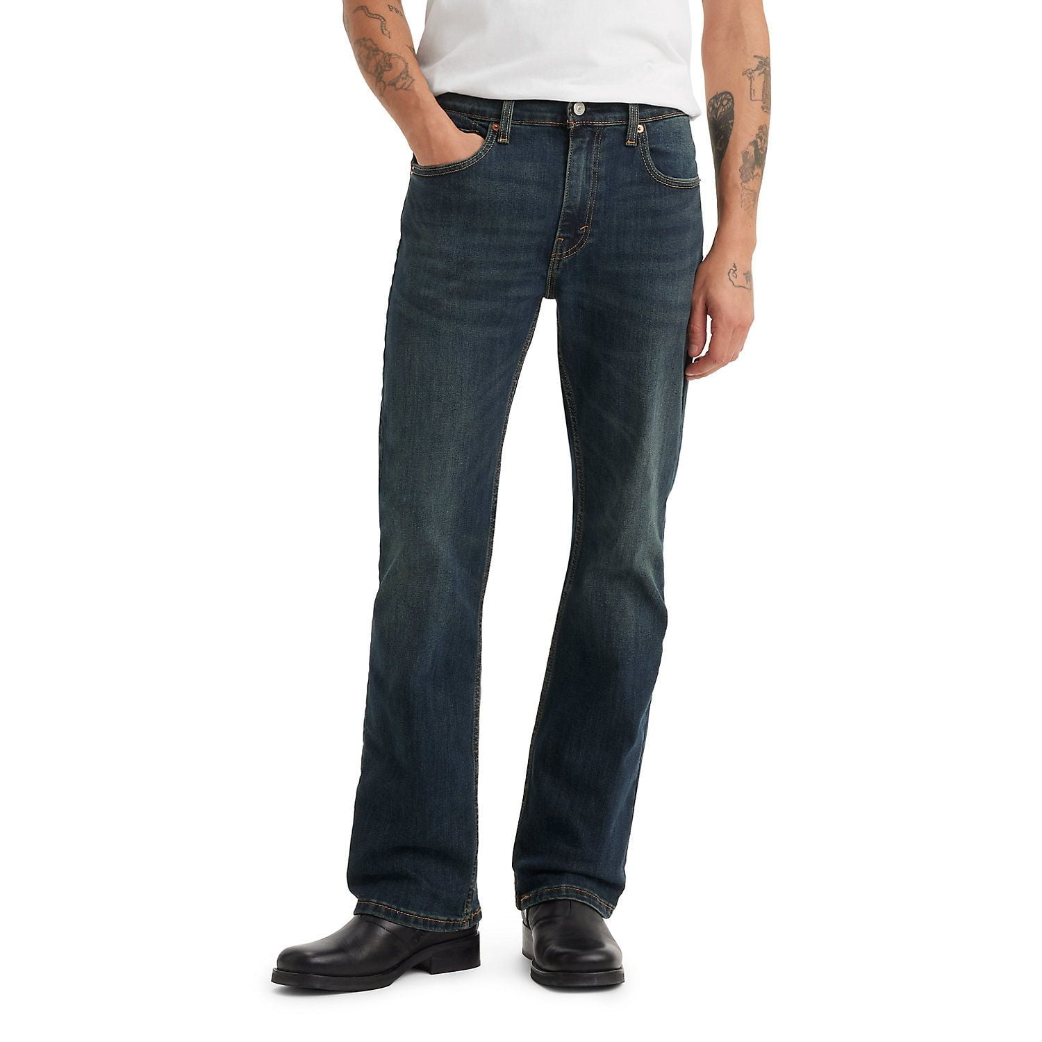 【COLOR iN ID】ST Span Bootcut Jeans Men's Levi's® 527™ Slim Bootcut Stretch Jeans Color: Blue