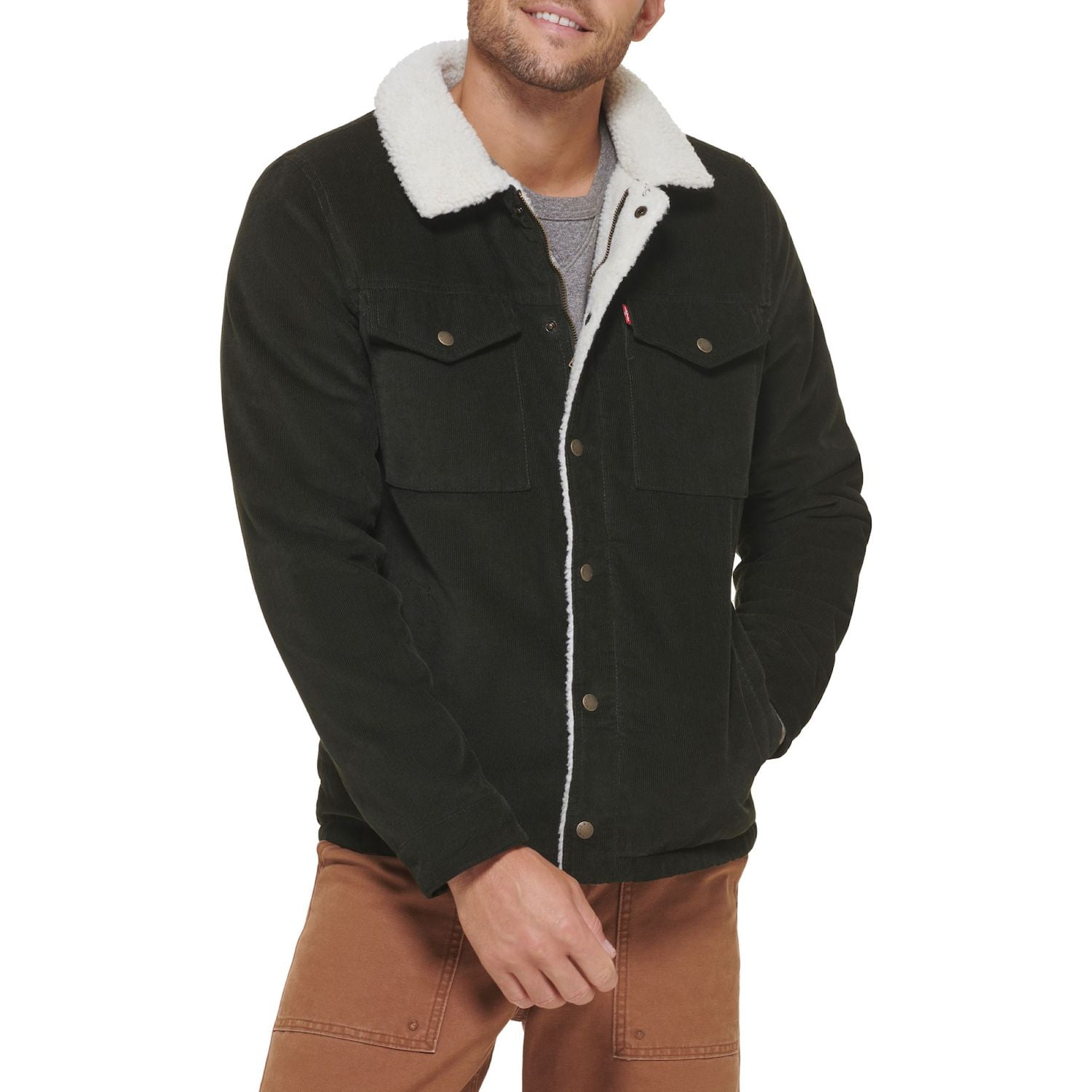 Corduroy Sherpa Trucker Jacket - Red | Levi's® CA