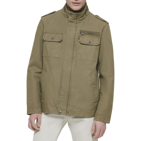 Men's Levi's® Unfilled Cotton Military Jacket Color: Light Olive Size: XL