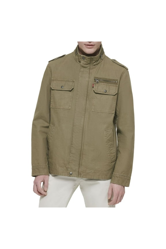 Men's Levi's® Unfilled Cotton Military Jacket Color: Light Olive Size: XXL