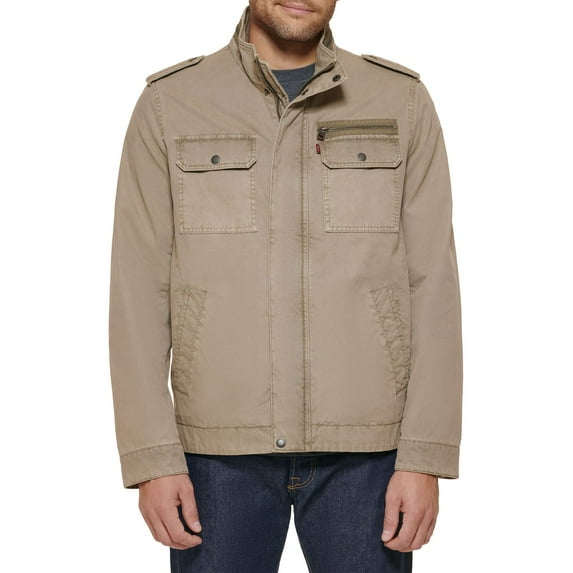 Men's Levi's® Unfilled Cotton Military Jacket Color: Stone Size: S