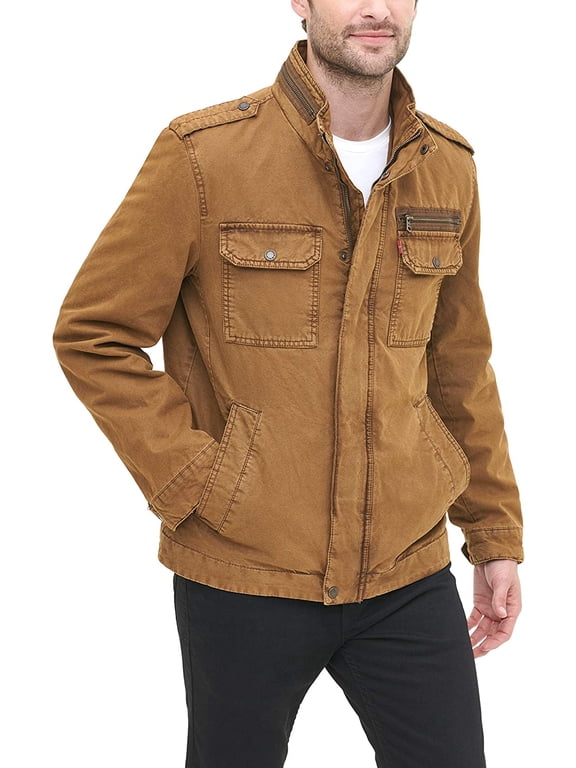 Men's Levi Military Jacket Color: Brown Size: M