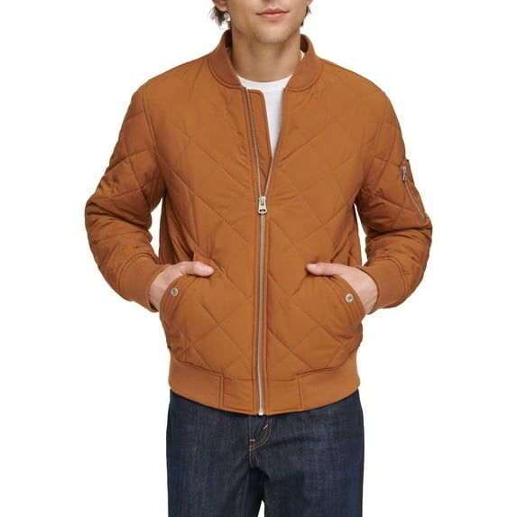 Men's Levi's® Diamond Quilted Bomber Jacket Color: Worker Brown Size: XL