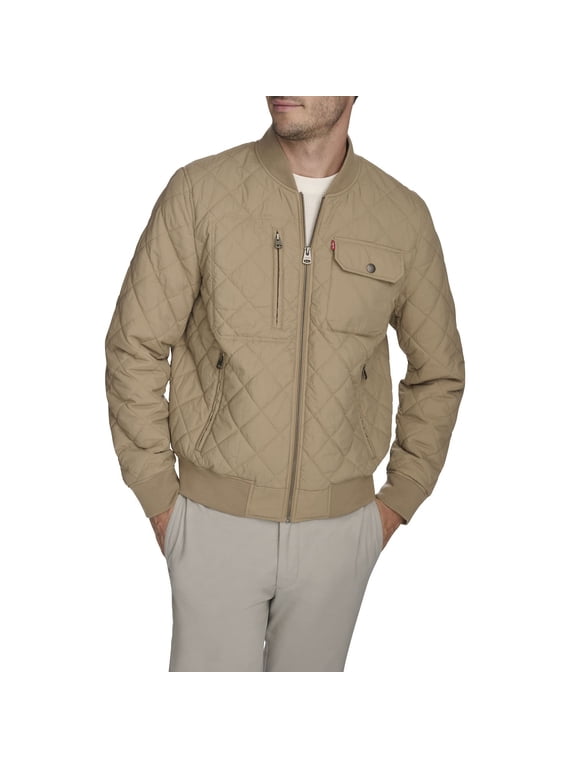Men's Levi's® Diamond Quilted Jacket Color: Taupe Size: M