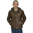 thumbnail image 1 of Men's Levi's® Faux Leather Racer Jacket Color: Saddle Size: S, 1 of 4
