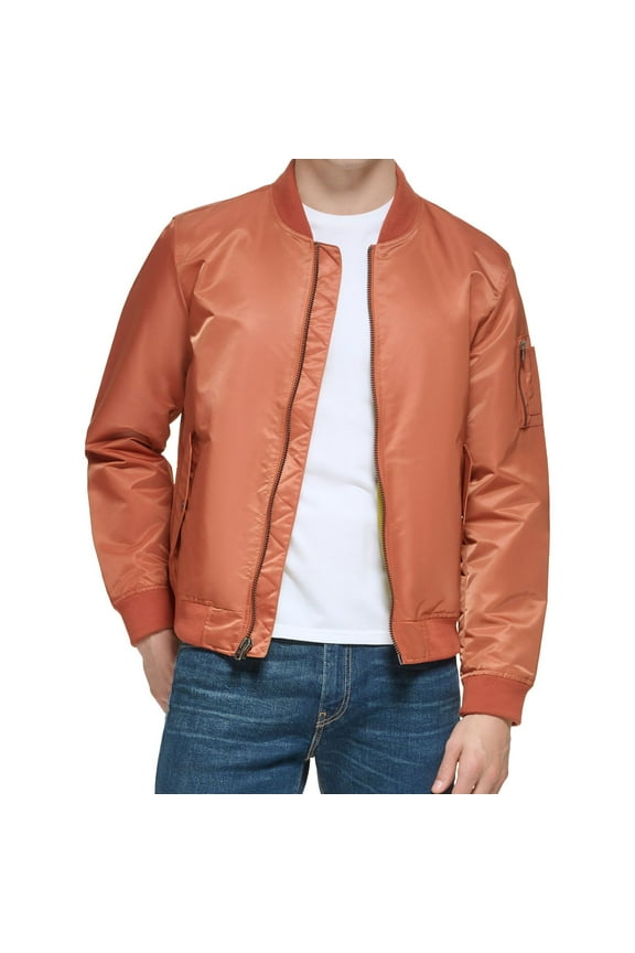 Men's Levi's® Flight Bomber Jacket Color: Red Berry Size: S