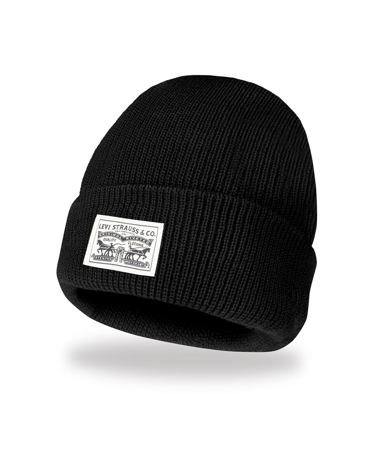 Indc Logog Men's Levi's® Hat Ribbed Logo Beanie Logo Patch in Black - Walmart ...