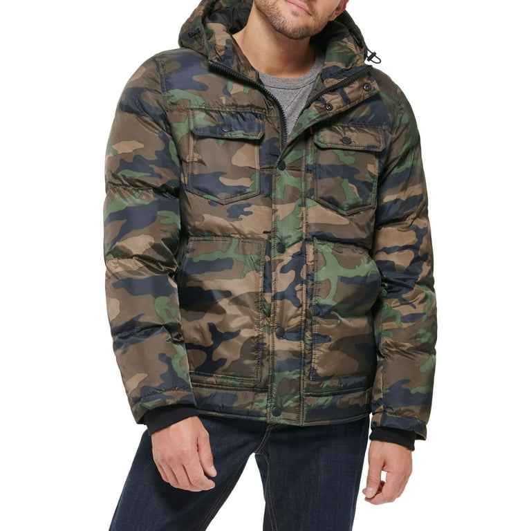 ジャケット・アウター Levi's reversible camo down jacket y2k Men's Levi's® Heavyweight Hooded Puffer Jacket Color: Camouflage