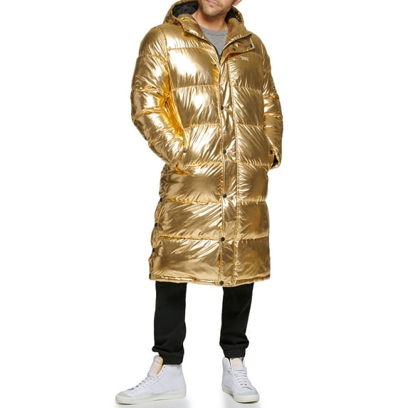 Men's Levi's® Oversized Long Quilted Parka Jacket Color: Gold Size: M