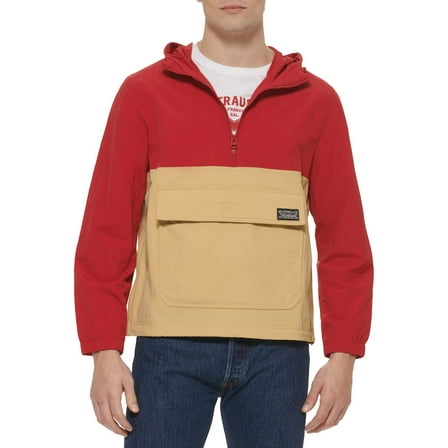 Men's Levi's® Pullover Jacket with Hood Color: Red Brown Size: XL