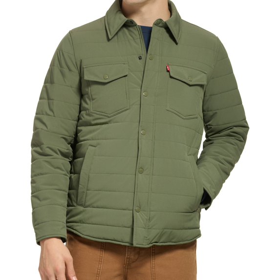 Men's Levi's® Quilted Shacket Color: Green Size: L