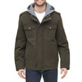thumbnail image 1 of Men's Levi's® Washed Cotton Sherpa-Lined Hooded Trucker Jacket Color: Dark Brown Size: M, 1 of 4