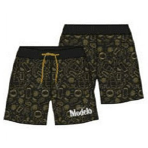 Men's Licensed Beer Board Shorts, Modelo Graphic Summer Swim Trunks with Mesh Lining, Up to 3XL