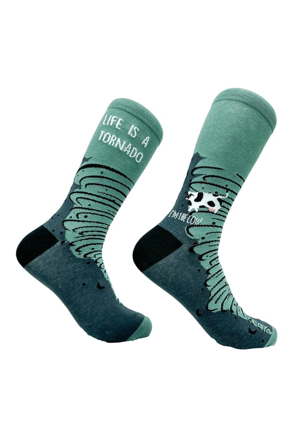 Men's Life Is A Tornado Socks Funny Stormy Twister Joke Footwear
