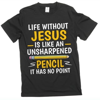 Men's Life Without Jesus T-shirt Christian Gifts Religious Tee Faith Jesus Christ Shirt (X-Large Black)