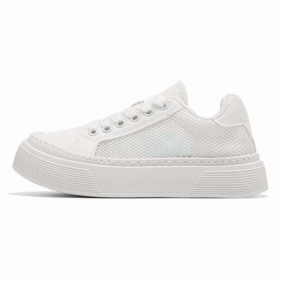 Men's Light Blue Mesh Breathable Platform Sneakers, Casual Summer Low-Top Shoes