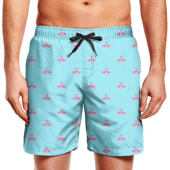 Men's Light Blue Shark Mens Swim Trunks Short Quick-Dry Swimming Trunks with Mesh Lining Fashion Trend Turnks