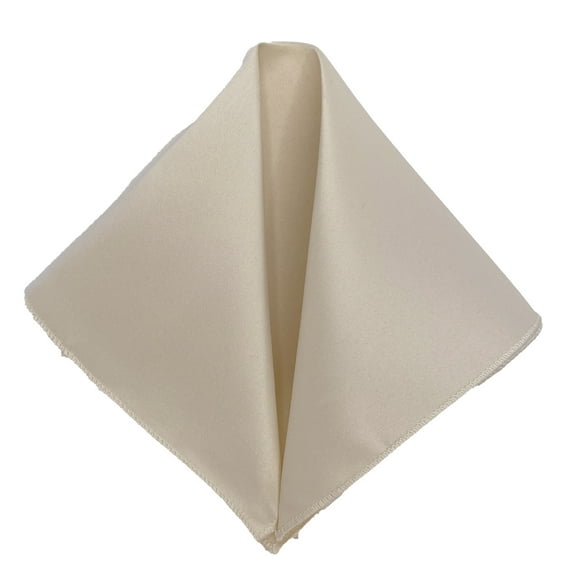 Men’s Light Champagne Formal Satin Pocket Square in a Variety of Colors by Spencer J’s Signature Satin Collection