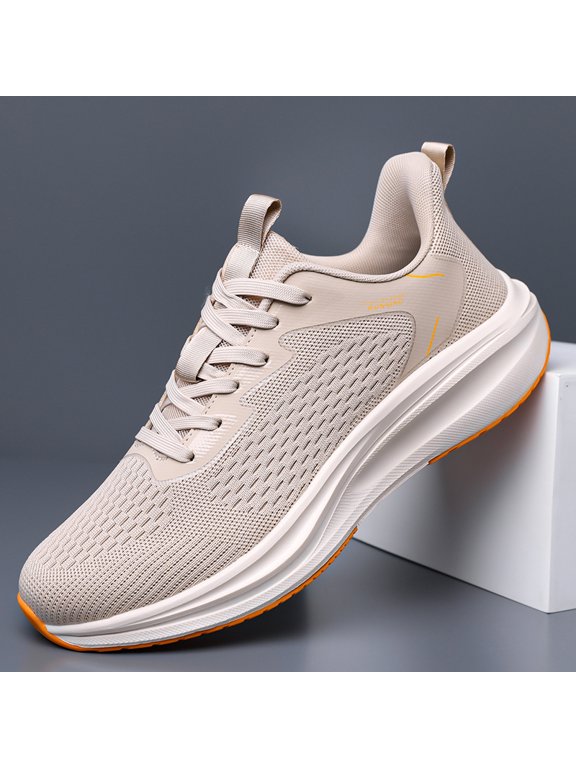 Men's Light Grey Hollow Flyknit Athletic Running Shoes