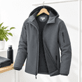 Men's Light Grey Large Hooded Fleece Lined Waterproof Lightweight Rain ...