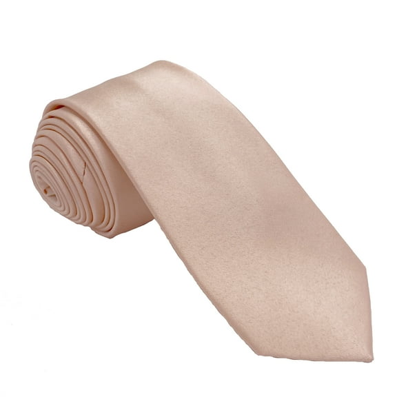 Men’s Light Peach Formal Satin Self-Tie Skinny Tie in a Variety of Colors by Spencer J’s Signature Satin Collection