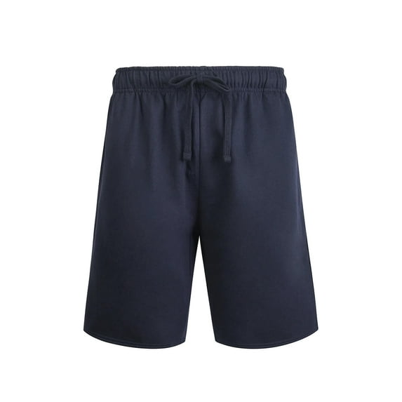 Couver Men's Light Weight Casual Classic Fleece Shorts, Navy L, 1 Count, 1 Pack